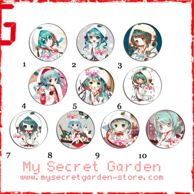 Vocaloid Miku Hatsune初音ミク Snow / Sakura Anime Pinback Button Badge Set 1a or 1b ( or Hair Ties / 4.4 cm Badge / Magnet / Keychain Set )